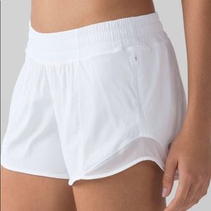 White Lululemon hottie hottie hot shorts